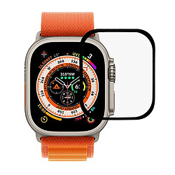 Protecteur écran en verre trempé RURIHAI texture de fibre de carbone pour votre Apple Watch Ultra 49mm - transparent