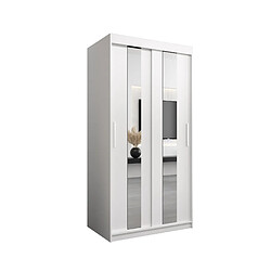 Abiks Meble Armoire Pole à portes coulissantes 200/100/62 2 portes (blanc/blanc)