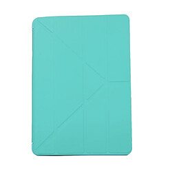 Etui en PU + silicone déformé avec support cyan pour votre Apple iPad 10.2 (2019)