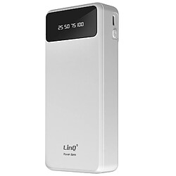 Batterie Secours 25800mAh Câble 4 en 1 Amovible et Sortie USB Compact LinQ Blanc