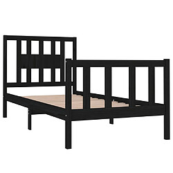 Avis vidaXL Cadre de lit sans matelas noir 90x190 cm bois massif