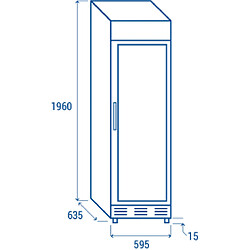 COOLHEAD Armoire à Boisson Réfrigérée Vitrée avec Panneau Publicitaire - 350 Litres - Cool Head