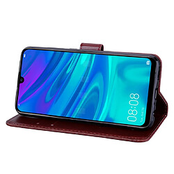 Acheter Wewoo Housse Coque Étui en cuir PU à rabat horizontal relief rose pour Huawei P Smart 2019avec support et fentes cartes et portefeuille marron