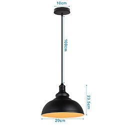 Acheter Stoex 3pcs Vintage Suspension industriel en Métal, Retro Lustre Abat-jour E27 Socket Luminaire Pendant pour Cuisine Salon Salle à Manger Chambre Restaurant Couloir Café (29cm, Noir Blanc)