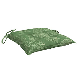 Avis vidaXL Coussins de chaise lot de 2 à motif de feuilles 50x50x7 cm