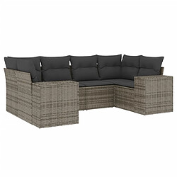 Maison Chic Ensemble Tables et chaises d'extérieur 6pcs avec coussins,Salon de jardin gris résine tressée -GKD897073