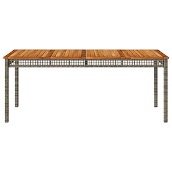 Acheter Maison Chic Table de jardin | Table d'extérieur gris 180x90x75 cm résine tressée et bois acacia -GKD94085