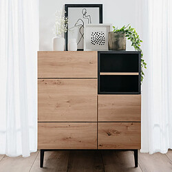 Homestyle4U Buffet en bois avec tiroirs 80x90x40cm