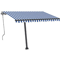 Avis vidaXL Auvent automatique sur pied 350x250 cm Bleu/Blanc