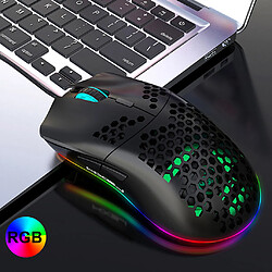 Souris de jeu filaire, 6 rvb éclairage 6400 DPI souris de jeu USB Programmable avec 6 boutons, coque en nid d'abeille pour les joueurs de PC et les