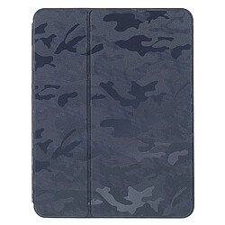 Etui en PU X-LEVEL fonction réveil/sommeil automatique, motif camouflage avec support et porte-crayon bleu pour votre iPad Pro 11-pouces (2021)/(2020)/(2018)/Air (2020)