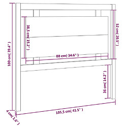 vidaXL Tête de lit Blanc 105,5x4x100 cm Bois massif de pin pas cher