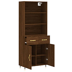 Avis vidaXL Buffet haut Chêne marron 69,5x34x180 cm Bois d'ingénierie