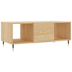 vidaXL Table basse chêne sonoma 102x50x40 cm bois d'ingénierie