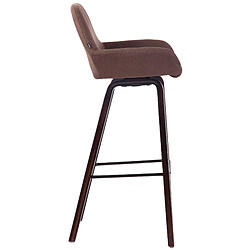 Avis Decoshop26 Tabouret de bar chaise haute x 1 avec repose-pieds design moderne en tissu marron pied en bois couleur noyer 10_0005282