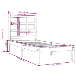 vidaXL Cadre de lit sans matelas 100x200 cm bois massif pas cher