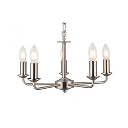 Luminaire Center Suspension Banyan Nickel satiné 5 ampoules 34cm pas cher