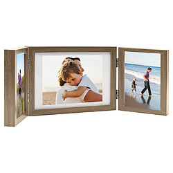 vidaXL Cadre photo dépliable Marron clair 28x18 cm+2x(13x18 cm)