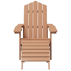 Acheter Maison Chic Chaise de jardin - Fauteuil d'extérieur Adirondack repose-pied table PEHD Marron -MN97599