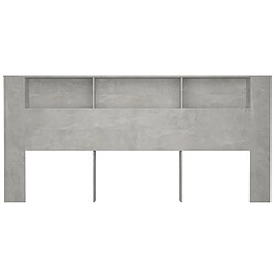 Avis vidaXL Armoire de tête de lit Gris béton 220x18,5x104,5 cm