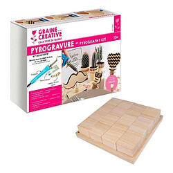 Youdoit Coffret pyrogravure + 16 cubes en bois 6 cm