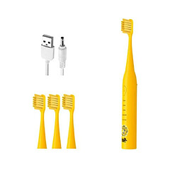 Universal Brosse à dents électrique Union Kids Sound IPX7 Etanche 3 à 12 ans USB Recharge rapide | Brosse à dents électrique