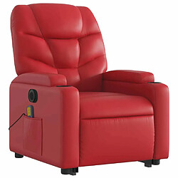 Avis Maison Chic Fauteuil Relax pour salon, Fauteuil inclinable de massage électrique rouge similicuir -GKD83052