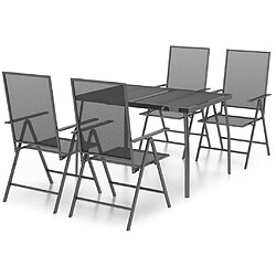 Salle à manger de jardin 5 pcs,Table et chaise à dîner anthracite acier -MN71393