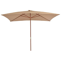 Maison Chic Parasol Jardin | Parasol d'extérieur avec mat en bois 200 x 300 cm Taupe - GKD35597