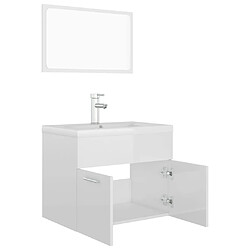 ComfortXL Ensemble De Meubles De Salle De Bain Blanc Brillant Aggloméré pas cher