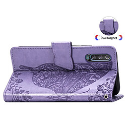 Wewoo Housse Coque Étui en cuir à rabat horizontal Butterfly Love Flowers gaufrage pour Galaxy A70avec porte-cartes et porte-cartesainsi que portefeuille et lanière violet clair