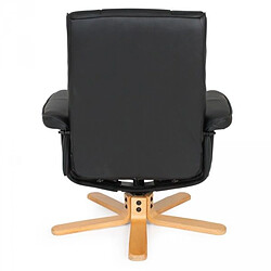 Helloshop26 Fauteuil de relaxation lounge détente tv avec tabouret noir pied beige 08_0000485