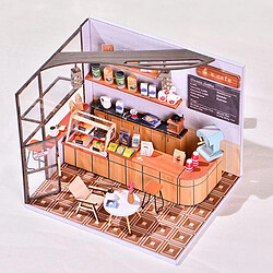 Acheter Dollhouse Miniature avec des Meubles Ornements, BRICOLAGE En Bois Café Poupée Maison Kit, Échelle 1:24 Café Mini Maison