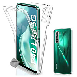 Htdmobiles Coque silicone gel fine 360 integrale (avant et arriere) pour Huawei P40 Lite 5G + verre trempe - TRANSPARENT