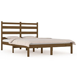 vidaXL Cadre de lit sans matelas marron miel bois massif 120x200 cm