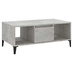 vidaXL Table basse Gris béton 90x50x36,5 cm Bois d'ingénierie