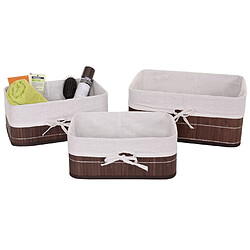 Decoshop26 Lot de 3 paniers de rangement salle de bain maquillage en bamboo marron 04_0003009