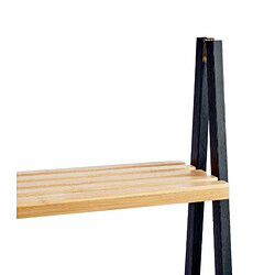 Berilo Etagère de salle de bains Noir Naturel Bambou Bois de pin 40 x 109,3 x 30 cm