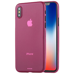 Wewoo Coque Magenta pour iPhone X Ultra-mince de protection arrière PP givré