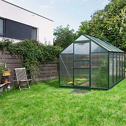 Avis Vitavia Serre de jardin en polycarbonate 4 mm et aluminium vert émeraude avec embase Venus Longueur de 321 cm.