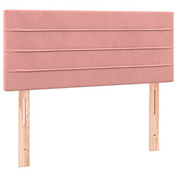 vidaXL Tête de lit Rose 100x5x78/88 cm Velours