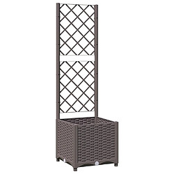 vidaXL Jardinière avec treillis Marron 40x40x136 cm PP