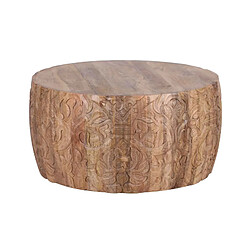 BOIS & CHIFFONS Table basse ronde sculptée | Offre M&M