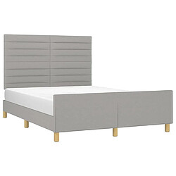 Avis Maison Chic Lit adulte - Cadre Structure de lit avec tête de lit Contemporain Gris clair 140x190 cm Tissu -MN91324