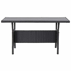 Maison Chic Table de jardin | Table d'extérieur Noir 120x70x66 cm Résine tressée -GKD91597