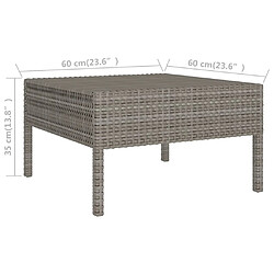 Acheter Maison Chic Salon de jardin 5 pcs + coussins - Mobilier/Meubles de jardin - Table et chaises d'extérieur Résine tressée Gris -MN22330