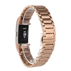 Bracelet en métal trois perles or rose pour votre Fitbit Charge 2