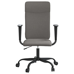 Helloshop26 Chaise fauteuil siège de bureau informatique étude réglable en hauteur foncé tissu gris 02_0024070