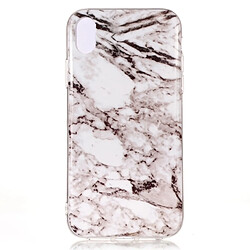 Wewoo Coque en TPU Motif Marbre Pour iPhone X / XS Blanc