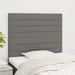 Maison Chic Lot de 2 Têtes de lit design pour chambre - Décoration de lit Gris foncé 100x5x78/88 cm Tissu -MN15842